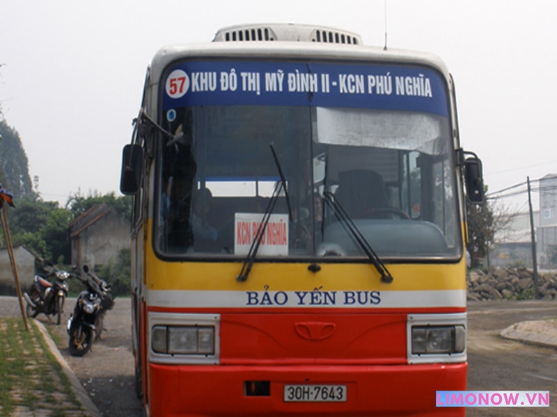 Xe buýt số 57 từ bx Nam Thăng Long đến kcn Phú Nghĩa