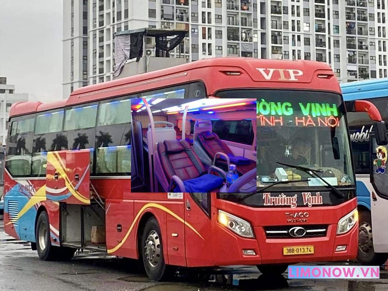 Hình ảnh nhà xe Trường Vinh, bến xe Hương Sơn Hà Tĩnh với xe giường nằm 45 chỗ