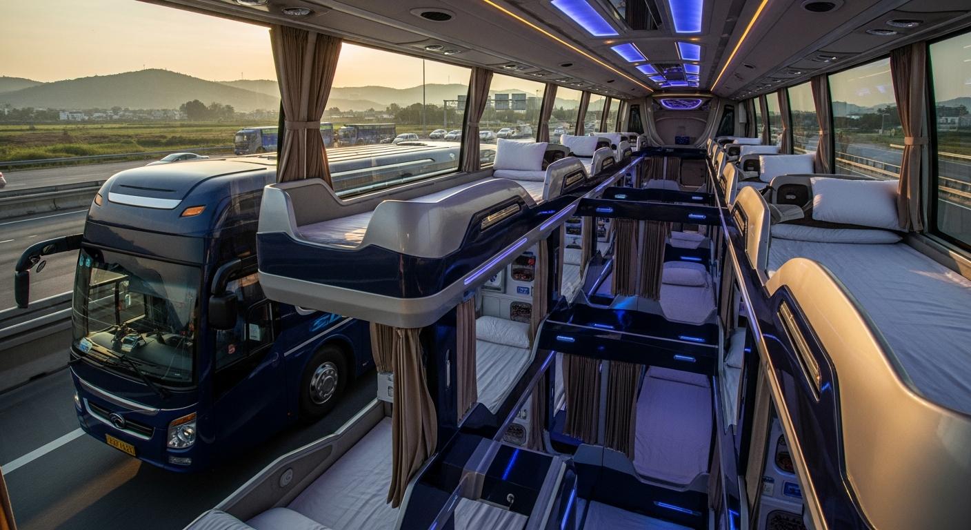 Nội thất xe giường nằm limousine sang trọng, hiện đại