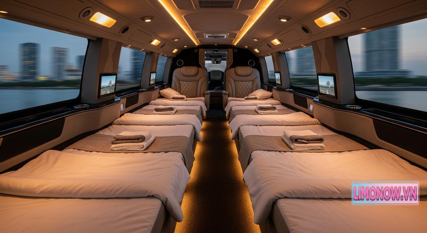 Nội thất xe limousine giường nằm cao cấp