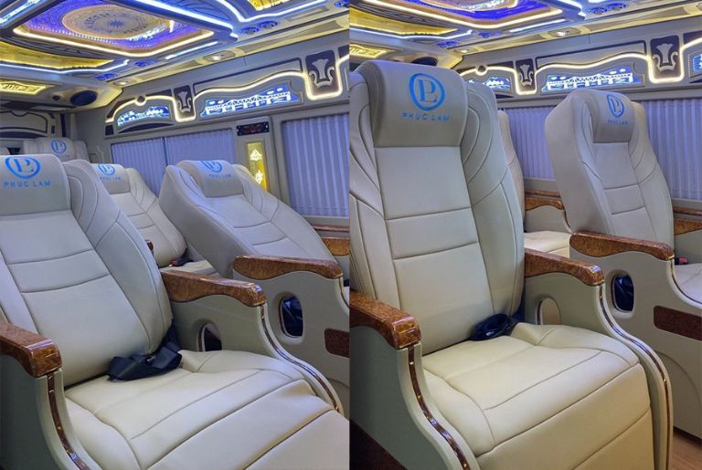 Nội thất sang trọng xe limousine Minh Hà tuyến Hà Nội – Móng Cái
