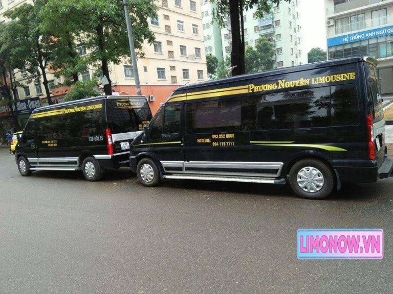Xe limousine Skybus màu đen, nội thất sang trọng, vận chuyển hành khách tiện nghi