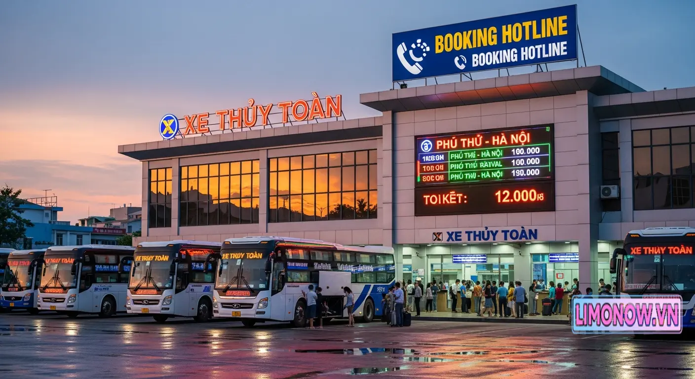 Xe Thủy Toàn: Bến xe, giá vé, số điện thoại đặt vé, lịch trình Phú Thọ – Hà Nội